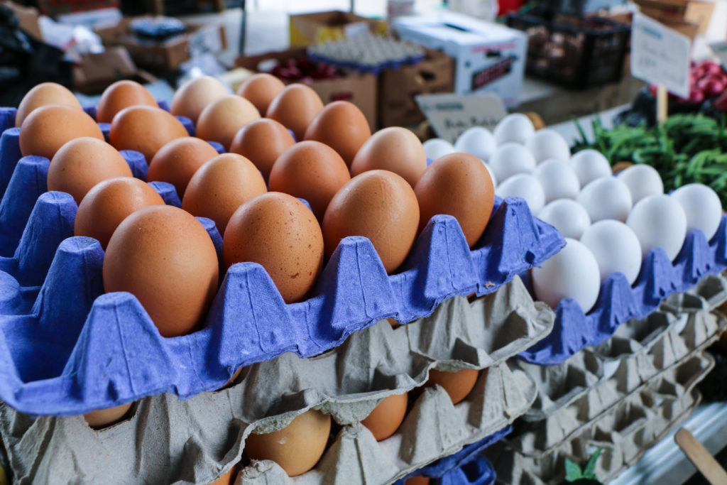 Local farmers market eggs